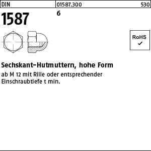DIN 1587 6 - Sechskant-Hutmuttern