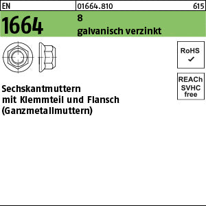 EN 1664 Kl.8 galvanisch verzinkt - Sechskantmuttern