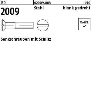 ISO 2009 Stahl blank gedreht - Senkschrauben