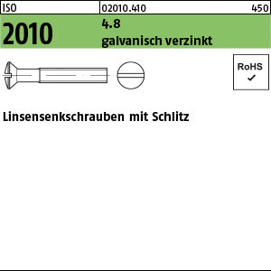 ISO 2010 4.8 galvanisch verzinkt - Linsensenkschrauben