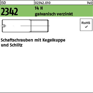 ISO 2342 14 H zinc plated - Schaftschrauben