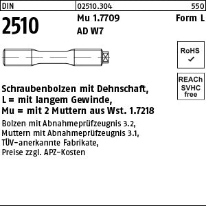 DIN 2510 1.7709 LM Mutter 1.7218 (1.7258), je 2Mu NF - Schraubenbolzen
