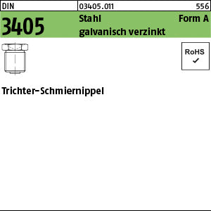 DIN 3405 Stahl AM galvanisch verzinkt - Trichter-Schmiernippel