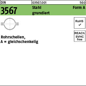 DIN 3567 Stahl A 22 NW 15 grundiert Rohrschellenhälften - Rohrschellen