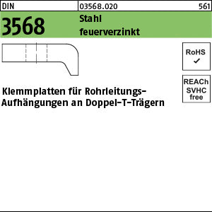 DIN 3568 Stahl Typ KLP 60 / 10 Klemmplatten, feuerverzinkt - Klemmplatten