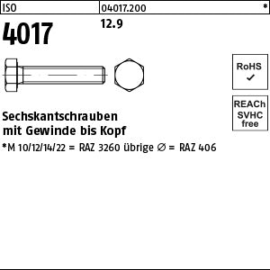 ISO 4017 12.9 - Sechskantschrauben