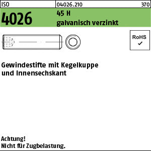 ISO 4026 45 H galvanisch verzinkt - Gewindestifte