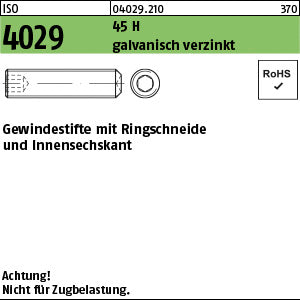 ISO 4029 45 H galvanisch verzinkt - Gewindestifte