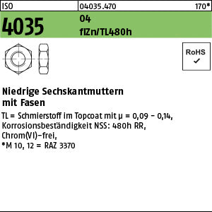 ISO 4035 04 Zinklamelle - Sechskantmuttern