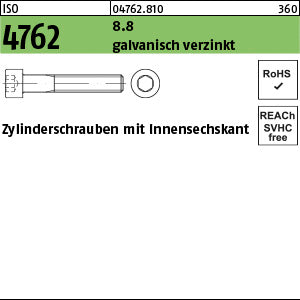 ISO 4762 8.8 galvanisch verzinkt - Zylinderschrauben