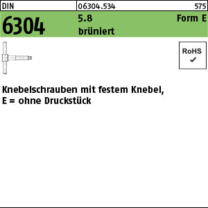 DIN 6304 5.8 EM brüniert, ohne Druckstück brün - Knebelschrauben