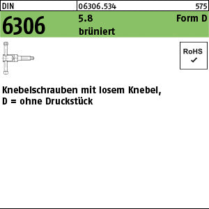 DIN 6306 5.8 DM brüniert, ohne Druckstück brün - Knebelschrauben