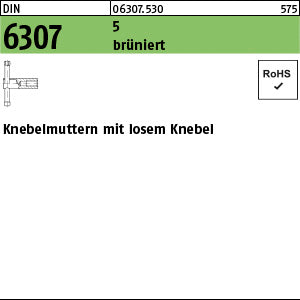 DIN 6307 Stahl 5 brüniert, loser Knebel brün - Knebelmuttern