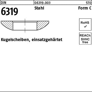 DIN 6319 Stahl C 6, 4 einsatzgehärtet - Kugelscheiben