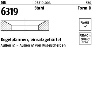 DIN 6319 Stahl D 7, 1 einsatzgehärtet - Kegelpfannen