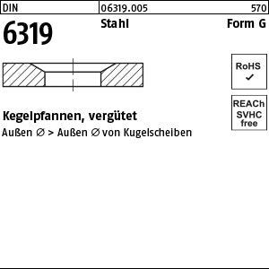 DIN 6319 Stahl G 12 vergütet - Kegelpfannen