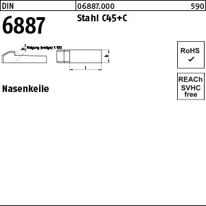 DIN 6887 C45K x 32 - Nasenkeile