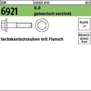 DIN 6921 8.8 galvanisch verzinkt - Sechskant.schrauben mit Flansch