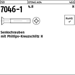 ISO 7046 -1 4.8 Phillips/Kreuzschlitz - Senkschrauben