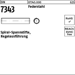 DIN 7343 Federstahl - Spiral-Spannstifte