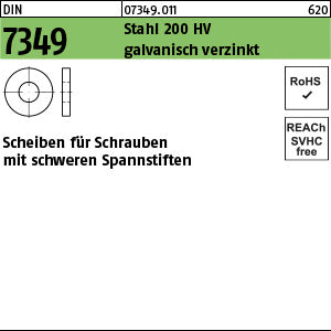 DIN 7349 Stahl HV 3, 2 galvanisch verzinkt - Scheiben