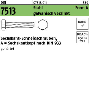 DIN 7513 Stahl A galvanisch verzinkt - Gewinde-Schneidschrauben