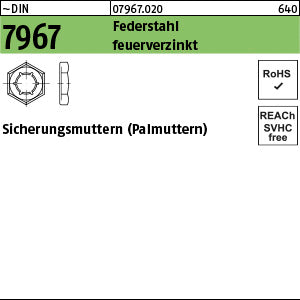 DIN 7967 Federstahl feuerverzinkt - Sicherungsmuttern