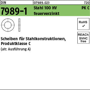 DIN 7989 -1 Stahl 10 Pk C ÜH x 8 feuerverzinkt - Scheiben