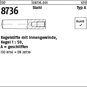 ISO 8736 9S20K A - Kegelstifte mit I.-gew.