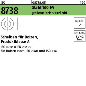 ISO 8738 Stahl HV 3 galvanisch verzinkt - Scheiben