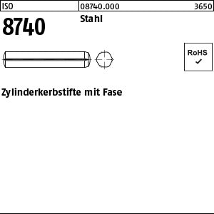 ISO 8740 Stahl - Zyl.kerbstifte mit Fase