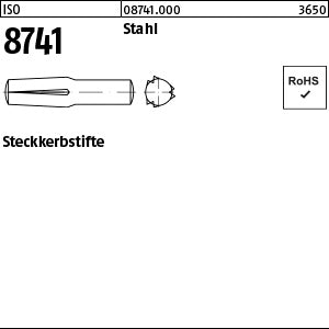 ISO 8741 Stahl - Steckkerbstifte