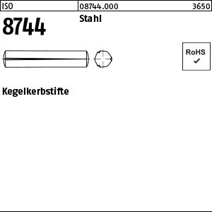 ISO 8744 Stahl - Kegelkerbstifte