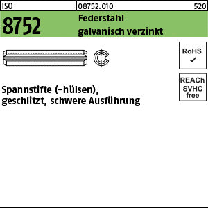 ISO 8752 Federstahl galvanisch verzinkt - Spannstifte