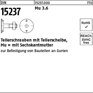 DIN 15237 3.6 Mutter + Tellerscheibe - Tellerschrauben