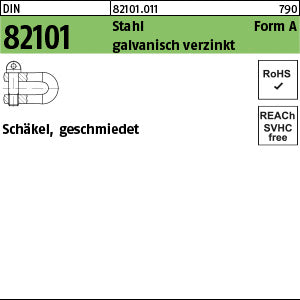 DIN 82101 Stahl A GR. 0, 16 galvanisch verzinkt - Schäkel