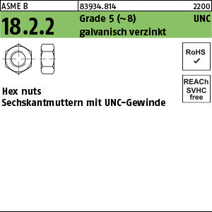 Hex nuts Grade 5 galvanisch verzinkt 1/4 - 20 UNC galvanisch verzinkt - Hex nuts