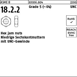 Hex jam nuts Grade 5 1/4 - 20 UNC - Hex jam nuts