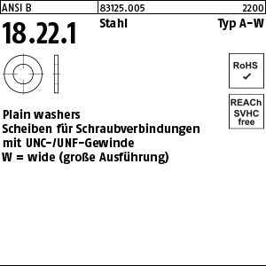 Flat washers Stahl Type A-W 1/4 (0, 312 x ) - USS Flat Washers