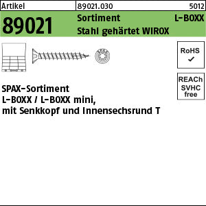 SPAX Sortiment L-BOXX WIROX, Montagekoffer galvanisch verzinkt (Senkkopf-Torx) (Sortiment)
