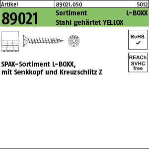 SPAX Sortiment L-BOXX YELLOX A2J, Montagekoffer gal verzinkt gelb (Senkkopf-Pozidriv) (Sortiment)