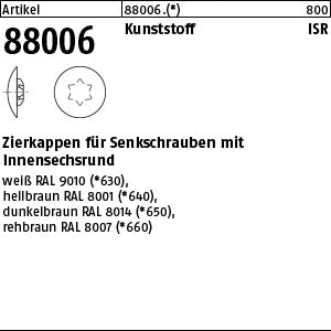 Kappen für Innensechsrund weiß RAL 9010 - Zierkappen mit Stift