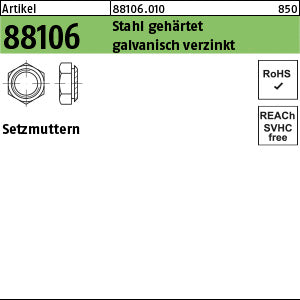 Setzmuttern / 0, 9 Stahl gehärtet, galvanisch verzinkt - Setzmuttern