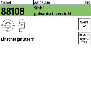 Einschlagmuttern Stahl galvanisch verzinkt - Einschlagmuttern