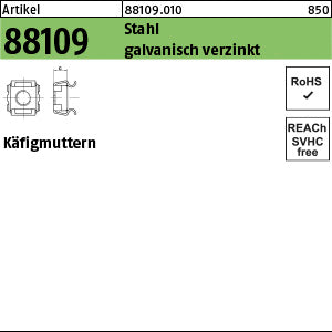 Käfigmuttern Stahl - 8 galvanisch verzinkt - Käfigmuttern
