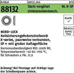 Nord-Lock X-series Scheiben NLX6sp( x 2, 2) Zinklamellenbeschichtung Zinklamelle - Nord-Lock Scheiben