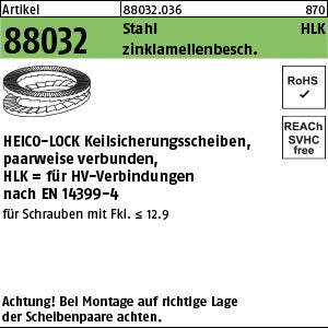 Keilsicherungsscheiben für HV Zinklamellenbeschichtung x 3, 7 Zinklamellenbeschichtung - Keilsicherungssch. HV