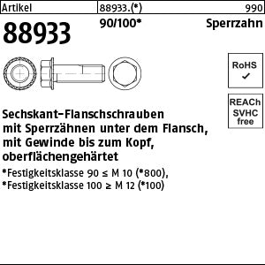 Sechskant-Sperrzahnschrauben Klasse 90 - Sechskant.-Flanschschrauben