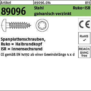 Spanplattenschrauben Hako Stahl Torx galvanisch verzinkt (Rundkopf) - Spanplattenschrauben