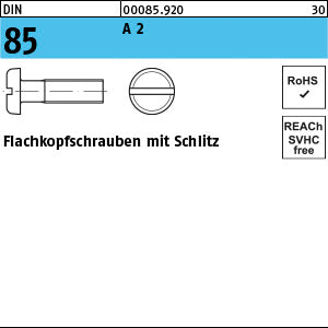 DIN 85 A2 - Flachkopfschrauben